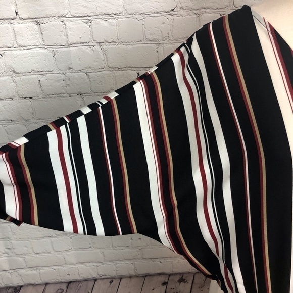 Ganji LA Stripped Wrap Top with Elastic Waist Sz L - Picture 3 of 4